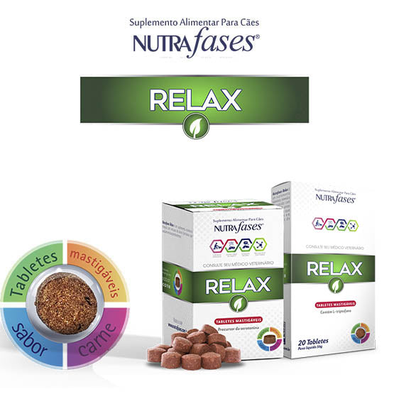 Nutrafases Relax Suplemento Alimentar para Cães 20 tabletes