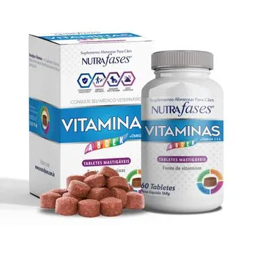 Nutrafases Vitaminas Suplemento Alimentar para Cães 60 tabletes